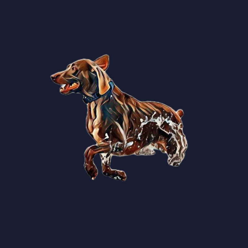 A Brown Dog Running In The Oc Women's V-Neck T-Shirt by Kemnabi | Artistshot