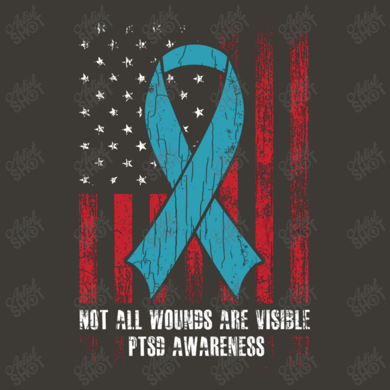 Not All Wounds Are Visible Ptsd Awareness Veteran Ribbon Bucket Hat | Artistshot