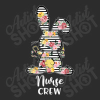 Nurse Crew Bunny Striped Flowers Stethoscope Syringe Easter Exclusive T-shirt | Artistshot