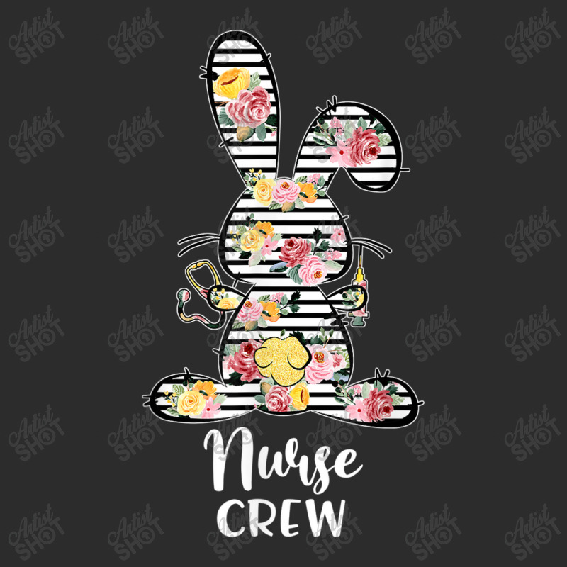 Nurse Crew Bunny Striped Flowers Stethoscope Syringe Easter Exclusive T-shirt | Artistshot