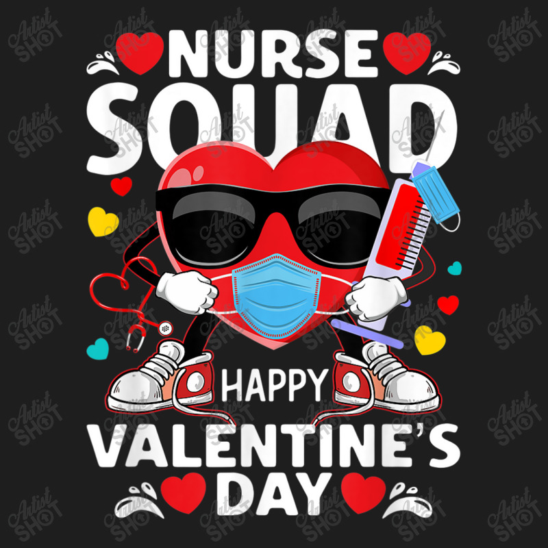 Nurse Squad Happy Valentine's Day Red Masked Heart & Syringe Classic T-shirt | Artistshot