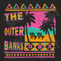 Outer Banks Obx Souvenir With Palm Tree Beach Design Ladies Fitted T-shirt | Artistshot