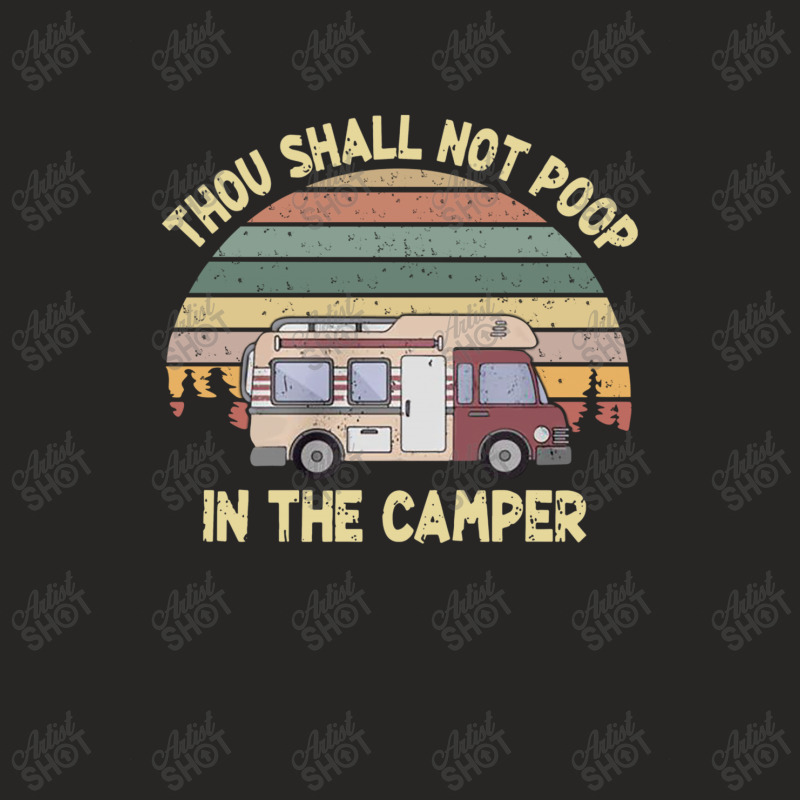 Camping Thou Shall Not Poop In The Camper Retro Vintage Ladies Fitted T-Shirt by hoainv | Artistshot