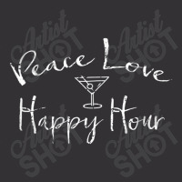 Peace Love Happy Hour Drink Vintage Short | Artistshot