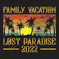 Vintage Sunset Family Vacation 2022 Lost Paradise Beach Raglan Basebal T-shirt | Artistshot