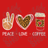 Peace Love Coffee Leopard Heart Coffee Design T Shirt Baseball Cap | Artistshot