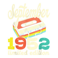 70th Birthday September 1952 Retro Cassette Limited Edition Jumbo Paper Bag - 18 X 7 X 18 3/4 | Artistshot