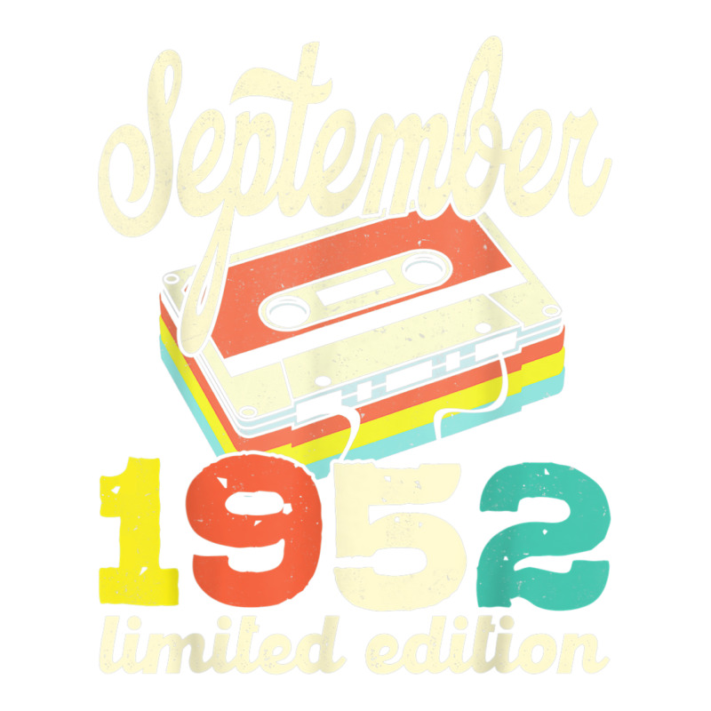 70th Birthday September 1952 Retro Cassette Limited Edition Jumbo Paper Bag - 18 X 7 X 18 3/4 | Artistshot