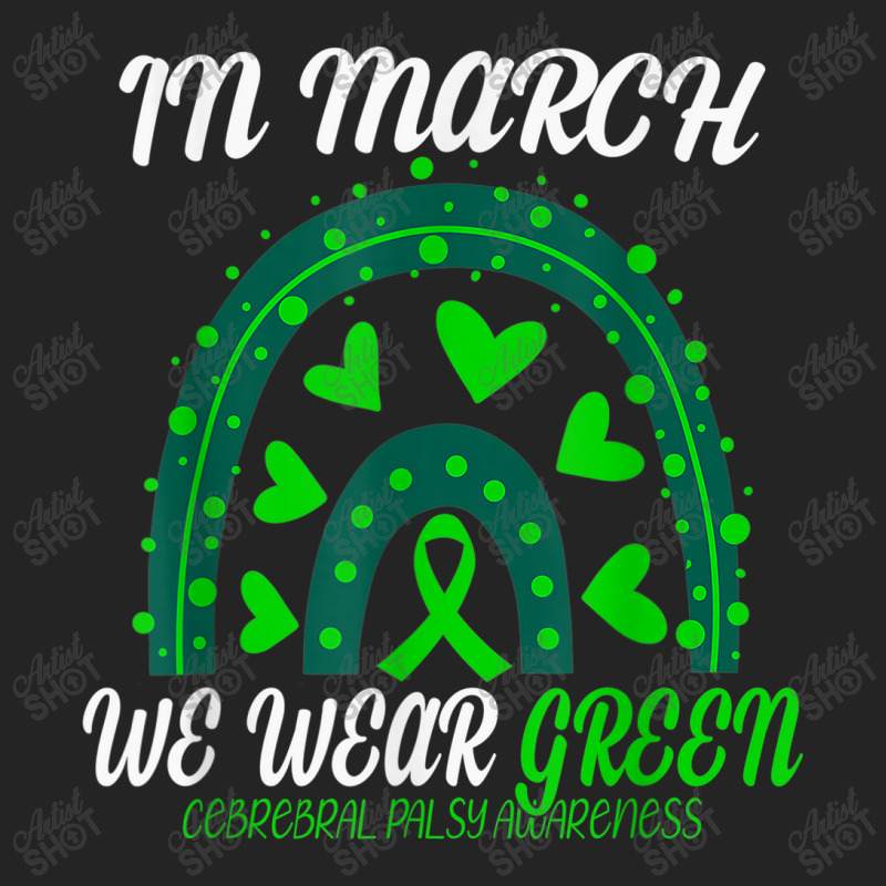 Rainbow In March We Wear Green Cerebral Palsy Awareness 3/4 Sleeve Shirt | Artistshot