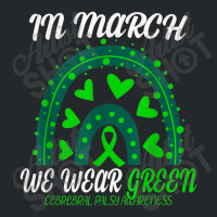 Rainbow In March We Wear Green Cerebral Palsy Awareness Crewneck Sweatshirt | Artistshot