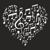 Heart Shape Musical Notes Music Lovers Gifts Valentines Day Ladies Fitted T-shirt | Artistshot