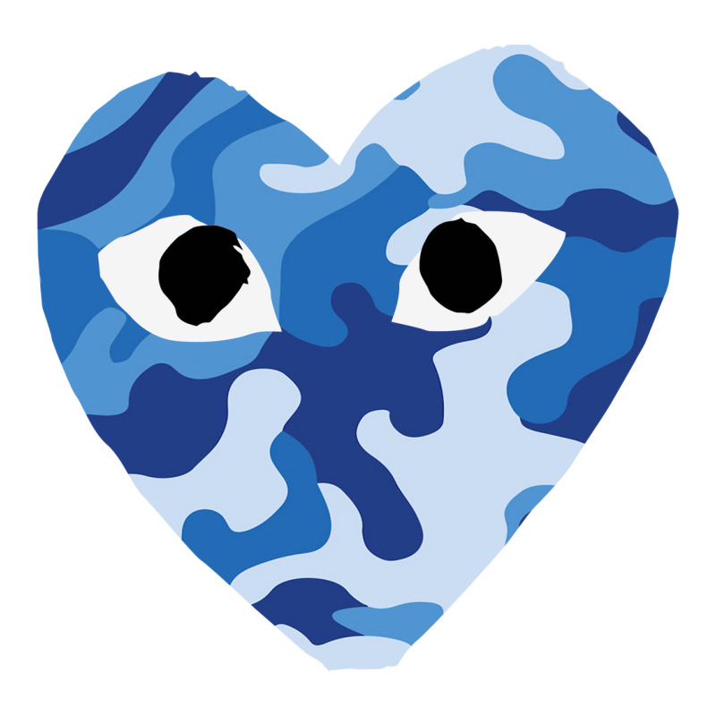 Heart With Eyes Blue Camo Wine Paper Bag - 5 1/2 X 3 1/4 X 13 | Artistshot