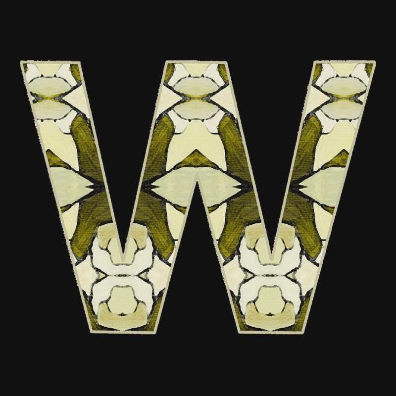 Letter W T  Shirt Letter W Monogram Olive Green Abstract Pattern Paint Shield Patch | Artistshot