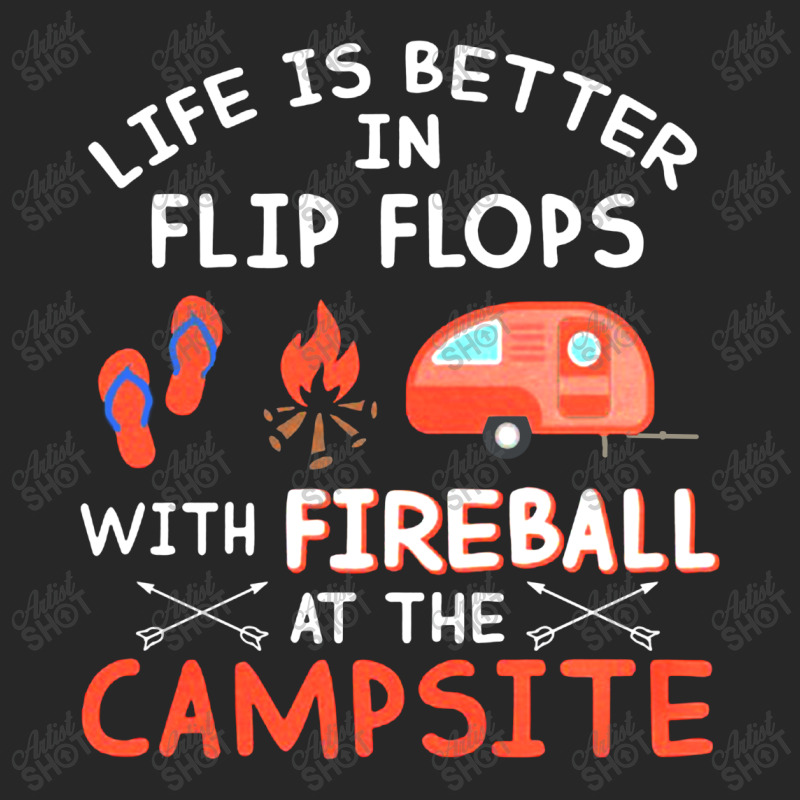 Life Is Better In Flip Flops With Fireball At The Campsite Women's Pajamas Set by hoainv | Artistshot