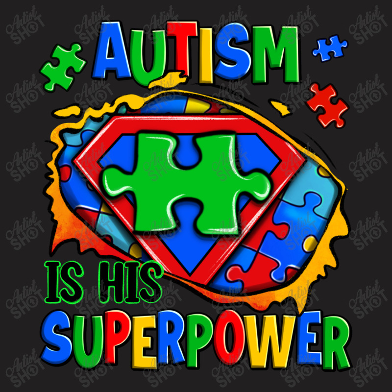 Autism Is His Superpower Ripped T-shirt | Artistshot