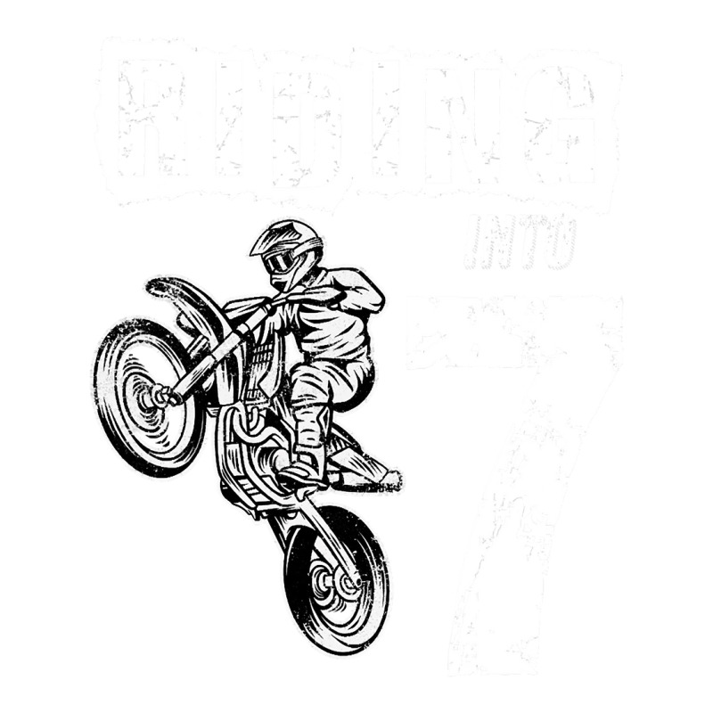 Riding Into 7 Years Old 7th Birthday Boy Dirt Bike Party Debie Paper Bag - 10 X 5 X 13 | Artistshot