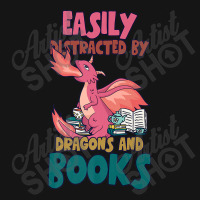 Easily Distracted By Dragon And Books Funny Dragon Designs Gift Men Mesh Cap | Artistshot