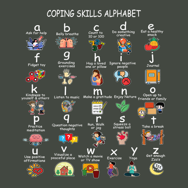 Mental Health Awareness Coping Skills Alphabet Kids Teens T Shirt Trucker Cap | Artistshot