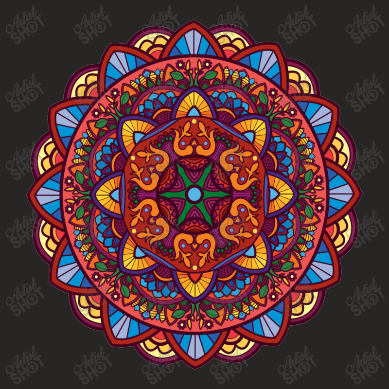 Mandala Art With Floral Motifs Ladies Fitted T-Shirt by chris299 | Artistshot