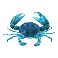 Aqua Colored Crab Jumbo Paper Bag - 18 X 7 X 18 3/4 | Artistshot