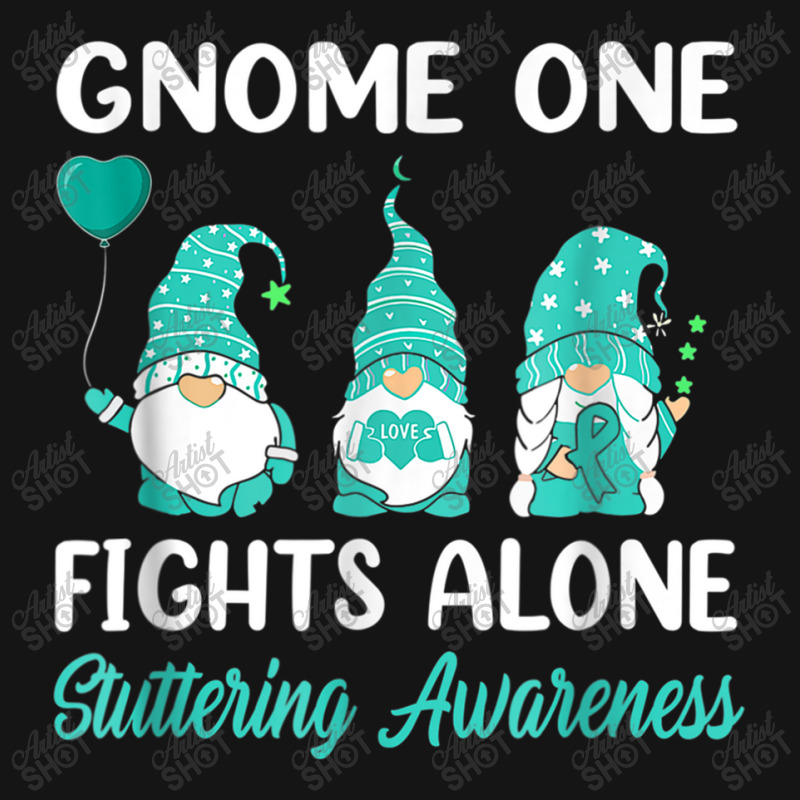 Gnome One Fight Alone Teal Ribbon Stuttering Awareness Mesh cap by NathanielDesign | Artistshot