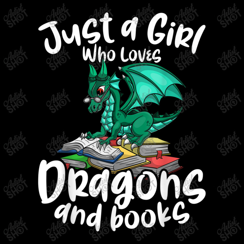 Just A Girl Who Loves Dragons And Books Reading Dragon Graphic Flat Bill Snapback Cap by HailieDesign | Artistshot