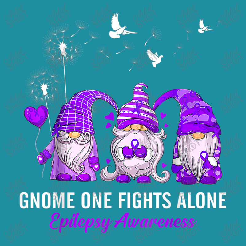 Gnomes One Fights Alone Epilepsy Awareness Flat Bill Snapback Cap by NathanielDesign | Artistshot