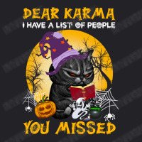 Black Cat Dear Karma I Have A List Of People You Missed Halloween Youth Tee | Artistshot