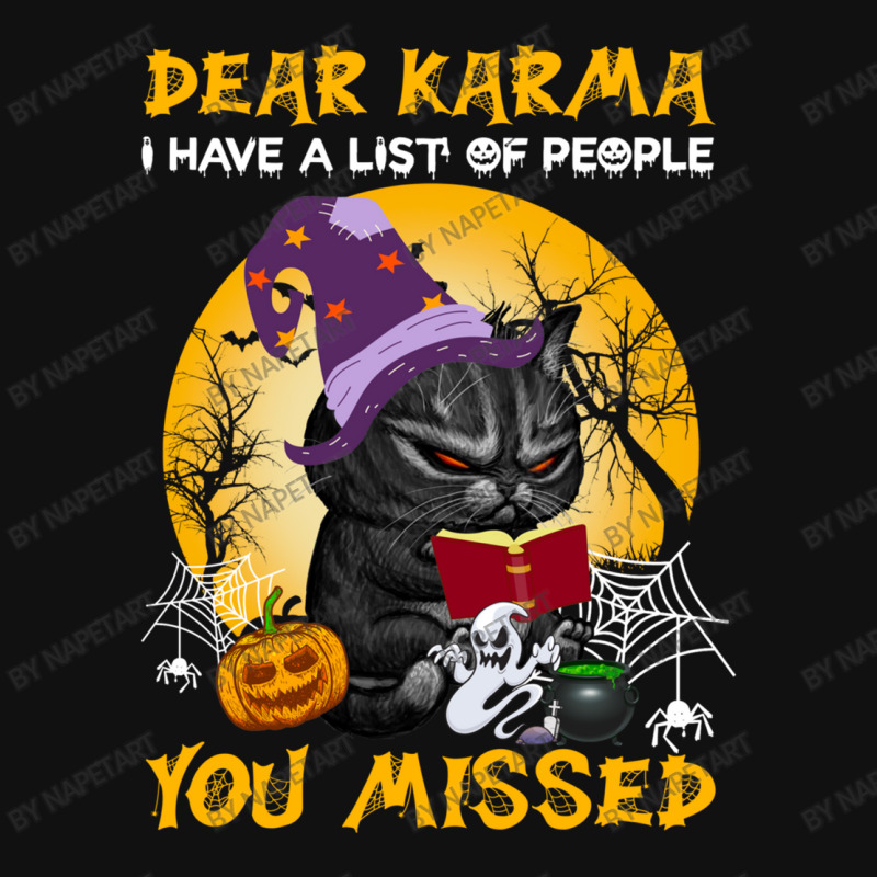 Black Cat Dear Karma I Have A List Of People You Missed Halloween Baby Bibs by NapetArt | Artistshot