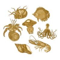 Golden Crustaceancore Wine Paper Bag - 5 1/2 X 3 1/4 X 13 | Artistshot