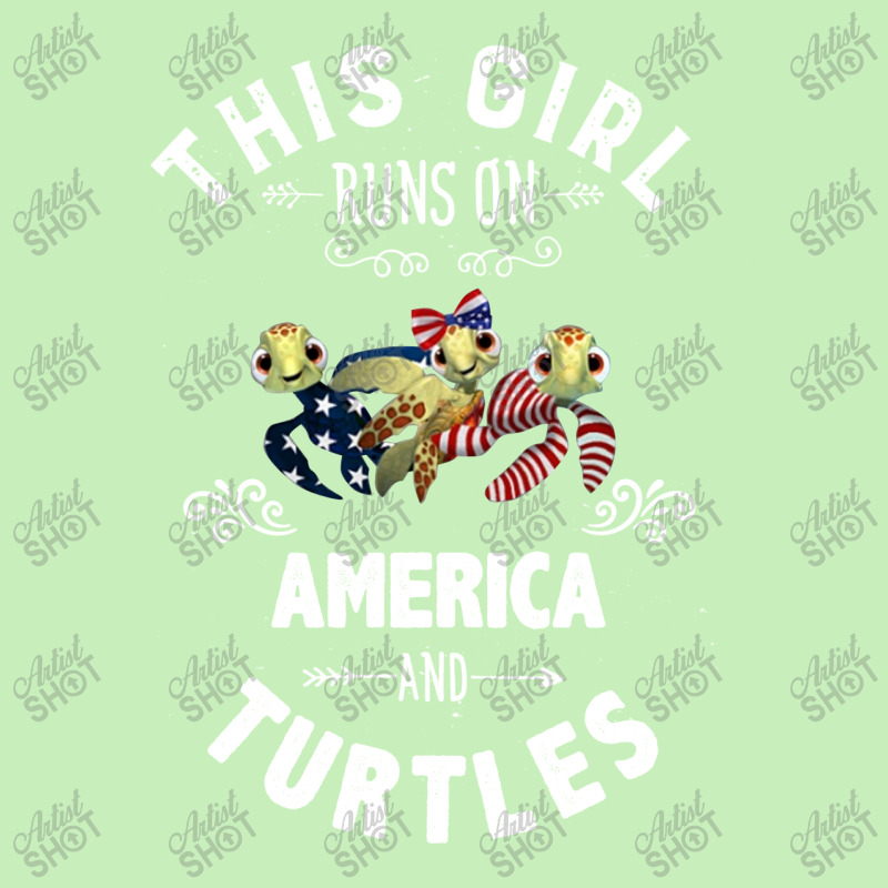 This Girl Runs On America And Turtles American Flag Patriotic 4th Of J Urban Heavy T-shirt by hoainv | Artistshot