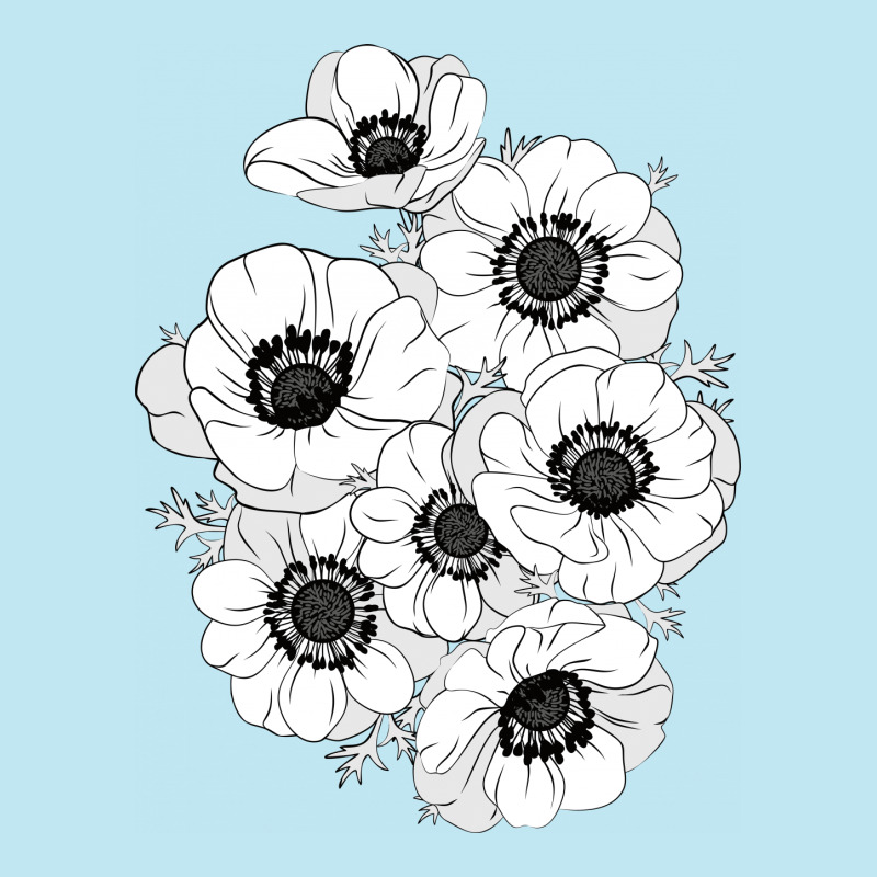 White Anemones Urban Heavy T-shirt by lents | Artistshot