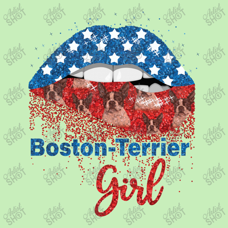 Boston Terrier Girl Pretty American Flag Sexy Biting Lip 4th Of July U Urban Heavy T-shirt | Artistshot