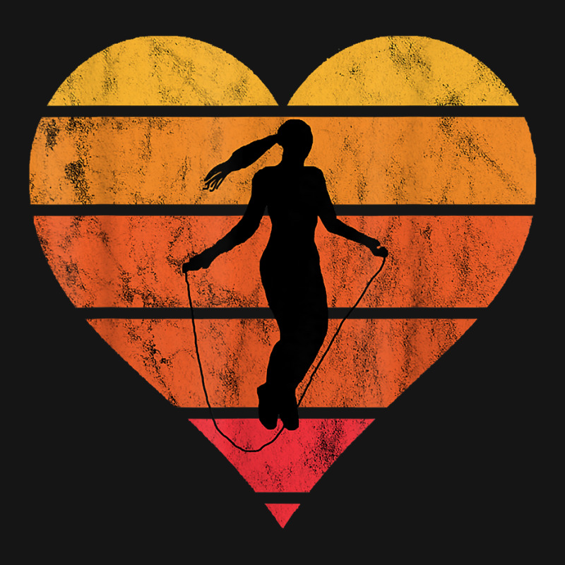 Rope Skipping Heart Retro Vintage Sunset Jump Rope Jumpers T Shirt Mesh Cap | Artistshot