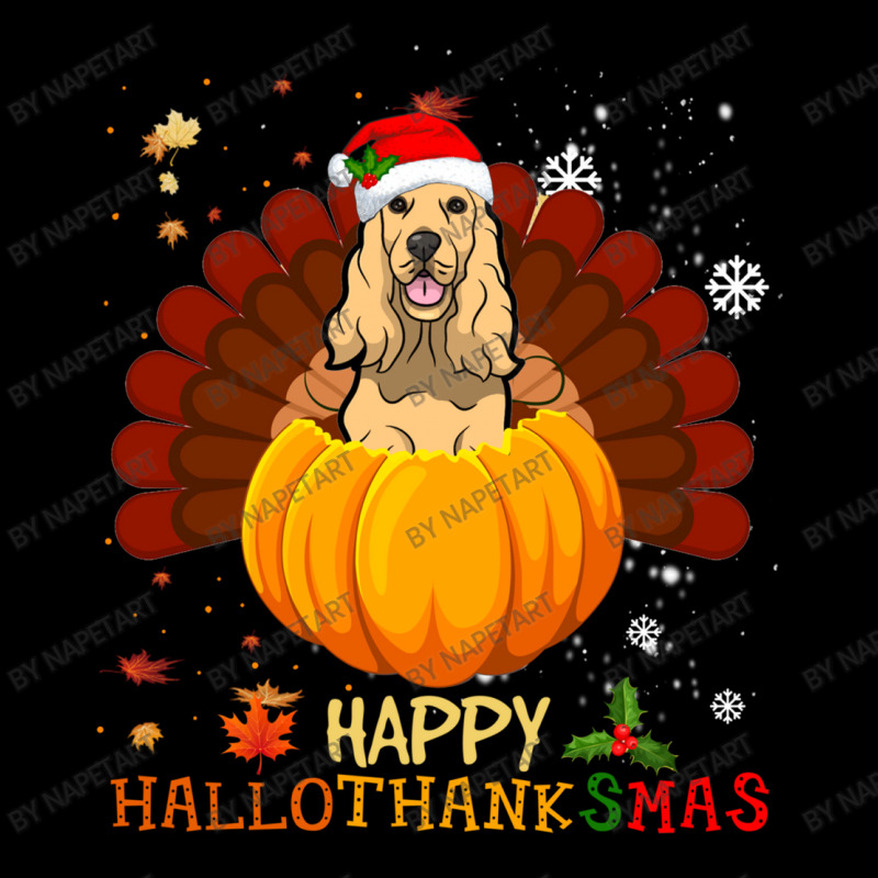 Cocker Spaniel Halloween And Merry Christmas Happy Hallothanksmas Adjustable Cap by NapetArt | Artistshot