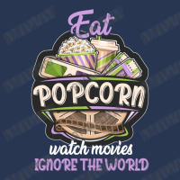 Eat Pop Corn Watch Movies Ignore The World Men Denim Jacket | Artistshot