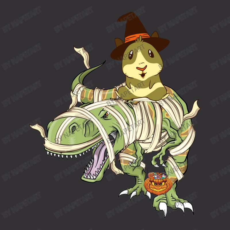 Funny Guinea Pig Riding Mummy T Rex Dinosaur Halloween Vintage Hoodie | Artistshot