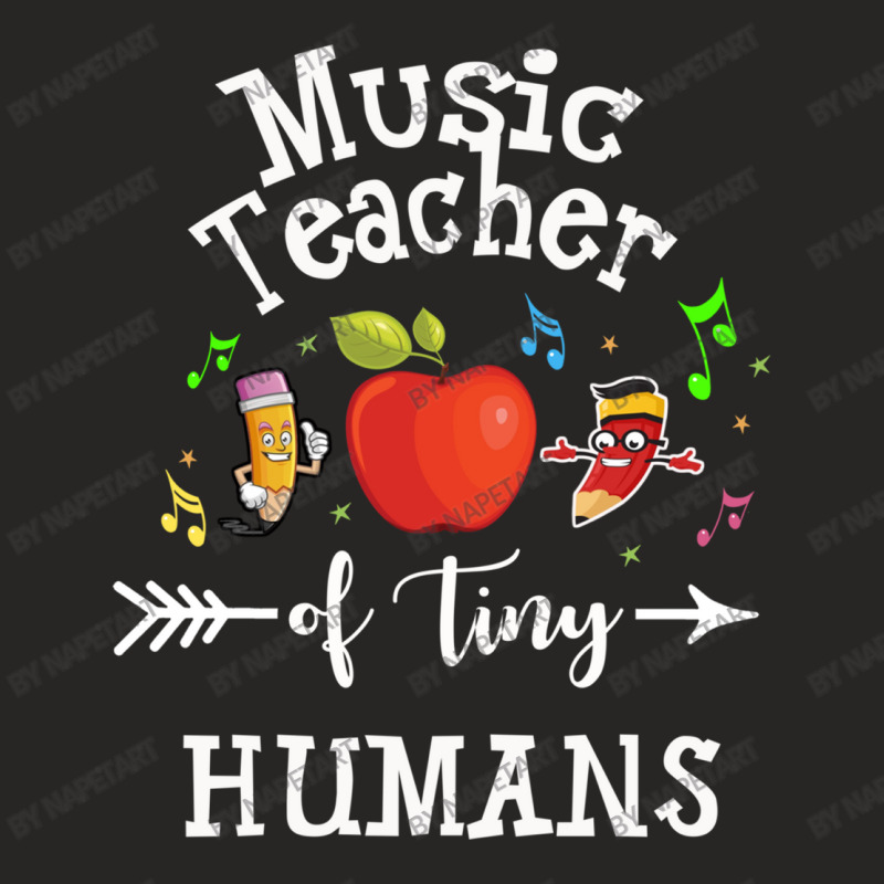 Music Teacher Of Tiny Humans Back To School Music Director Gift Ladies Fitted T-Shirt by NapetArt | Artistshot