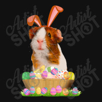 Funny Guinea Pig With Cute Bunny Ears Easter Day Eggs Basket Portrait Canvas Print | Artistshot