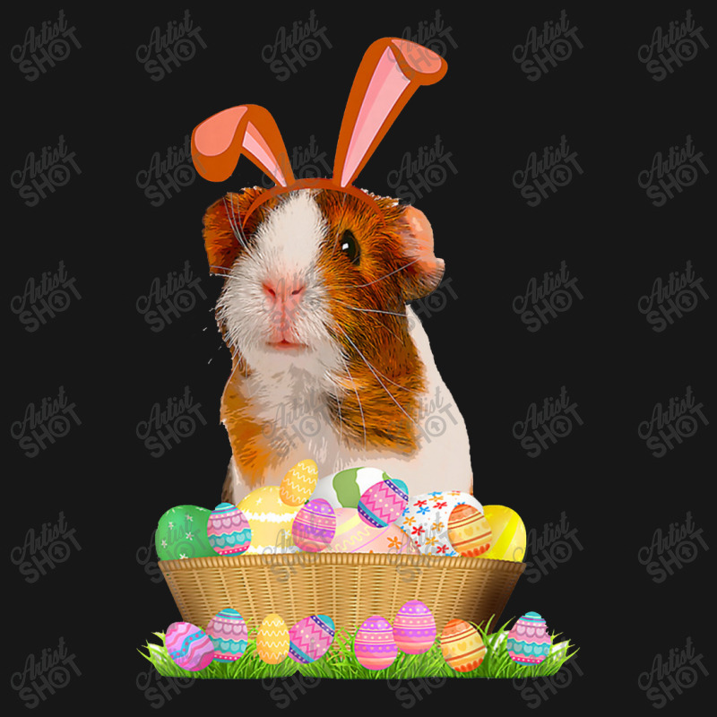 Funny Guinea Pig With Cute Bunny Ears Easter Day Eggs Basket Medium-length Apron | Artistshot