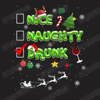 Nice Naughty Drunk Check Funny Christmas Cute Gifts T-shirt | Artistshot