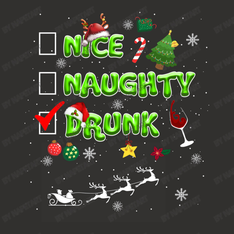 Nice Naughty Drunk Check Funny Christmas Cute Gifts Champion Hoodie | Artistshot