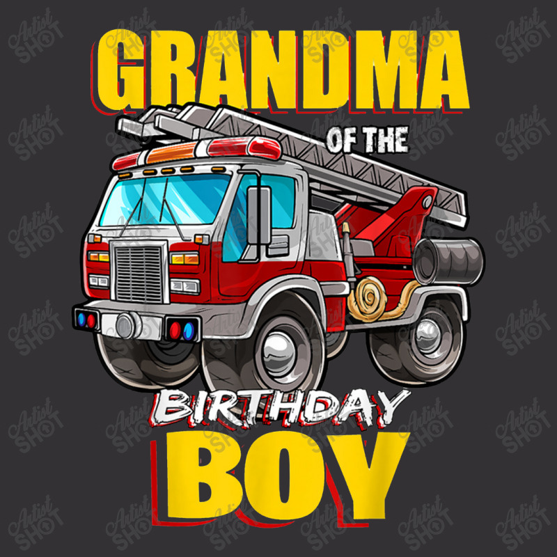 Grandma Of Birthday Boy Matching Family Fireman Firetruck  Grandma Vintage Short | Artistshot