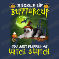 Old English Sheepdog Buckle Up Buttercup You Just Flipped My Witch Swi Men Denim Jacket | Artistshot