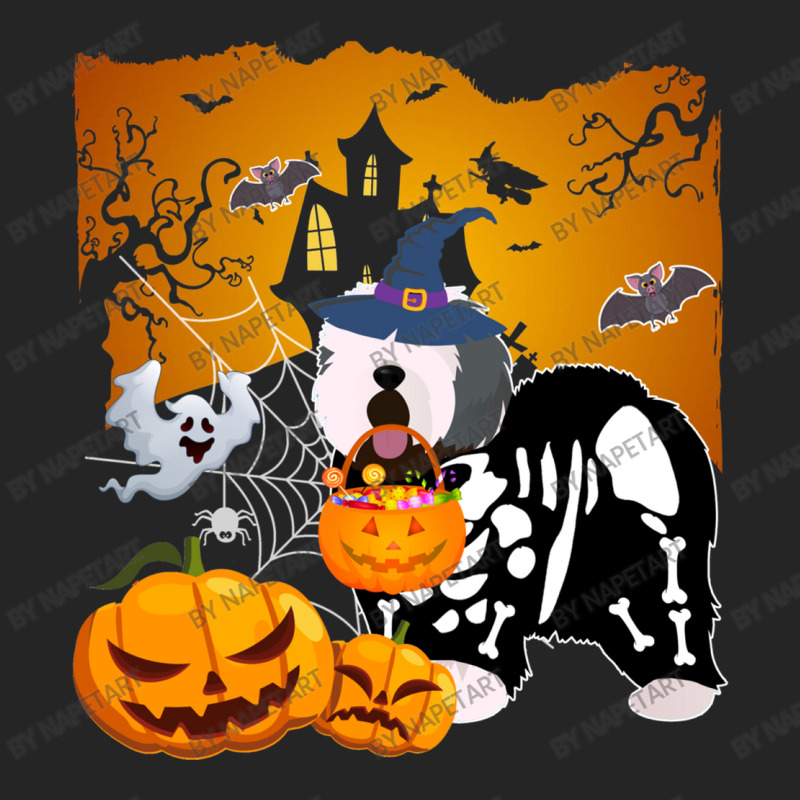 Old English Sheepdog Skeleton Halloween Happy Pumpkin Unisex Hoodie | Artistshot