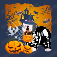 Old English Sheepdog Skeleton Halloween Happy Pumpkin Men Denim Jacket | Artistshot