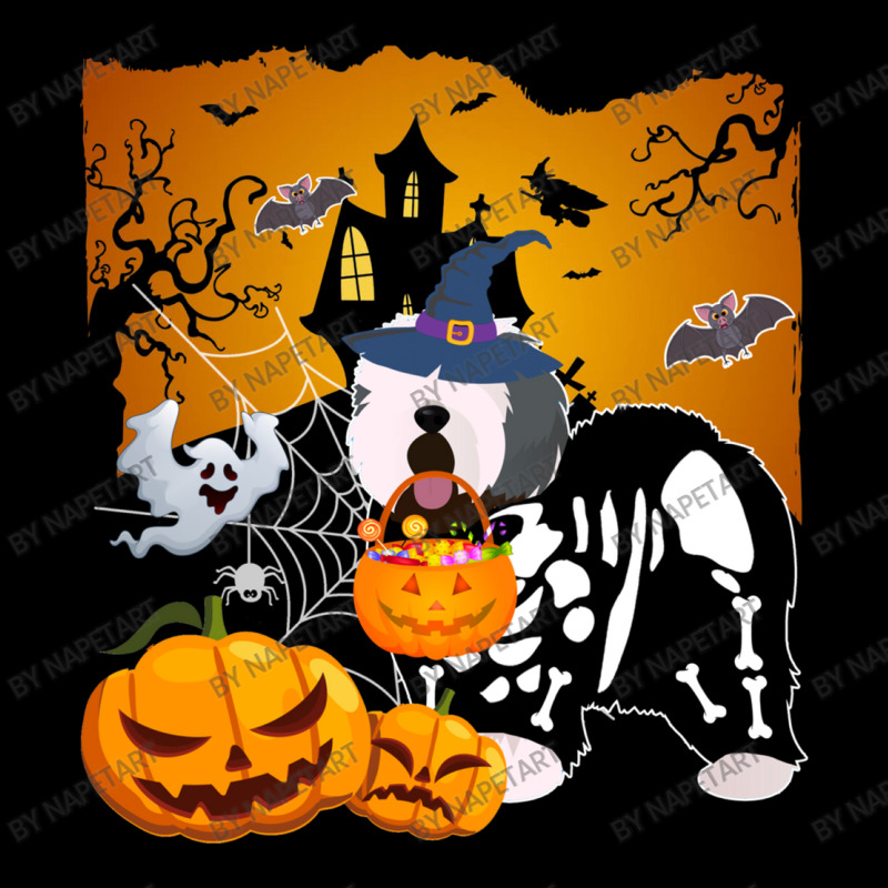 Old English Sheepdog Skeleton Halloween Happy Pumpkin Long Sleeve Shirts | Artistshot