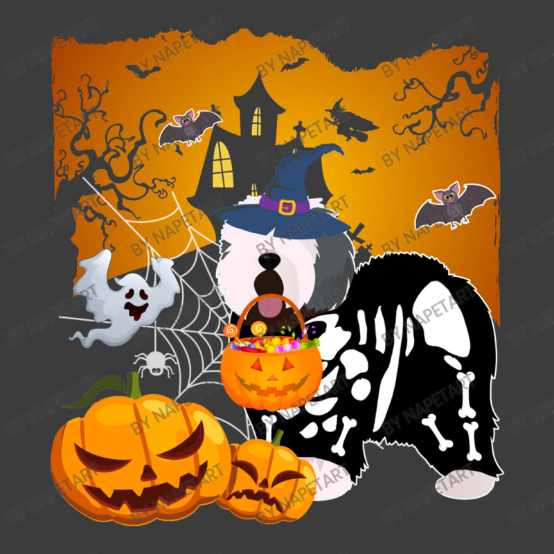 Old English Sheepdog Skeleton Halloween Happy Pumpkin Men's Polo Shirt | Artistshot