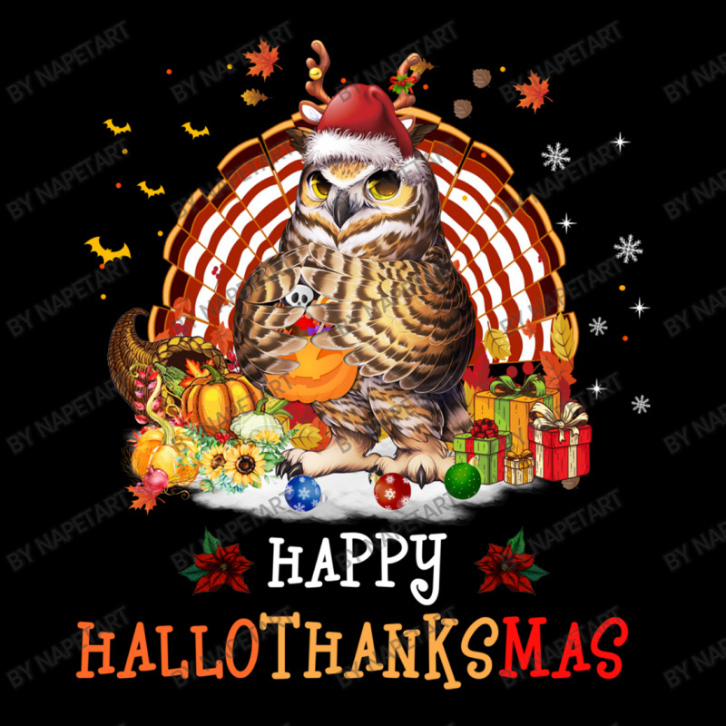 Owl Thankgiving Halloween Christmas Happy Hallothanksmas Zipper Hoodie | Artistshot