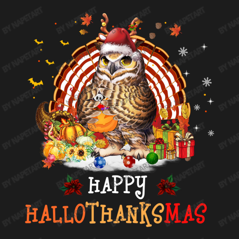 Owl Thankgiving Halloween Christmas Happy Hallothanksmas Hoodie & Jogger Set | Artistshot